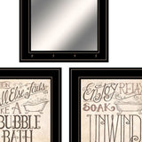 Set Of Three Soak and Unwind 5 Black Framed Print Bathroom Wall Art - Homeroots