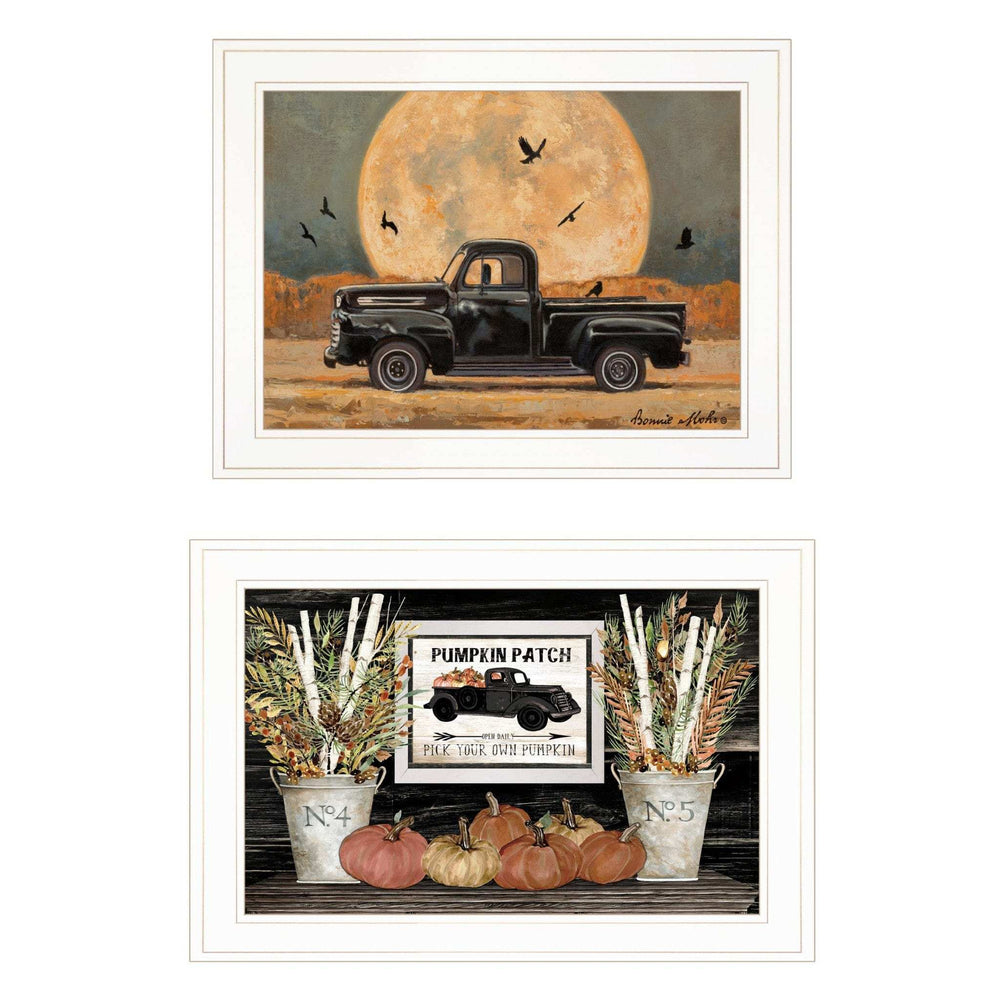 Set Of Two Harvest Moon 1 White Framed Print Kitchen Wall Art - Homeroots - Flyclothing LLC