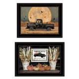 Set Of Two Harvest Moon 2 Black Framed Print Kitchen Wall Art - Homeroots