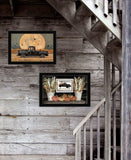 Set Of Two Harvest Moon 3 Black Framed Print Kitchen Wall Art - Homeroots - Flyclothing LLC