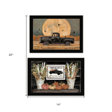 Set Of Two Harvest Moon 3 Black Framed Print Kitchen Wall Art - Homeroots - Flyclothing LLC