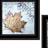 Set Of Two Channeling Fall Leaves Black Framed Print Wall Art - Homeroots