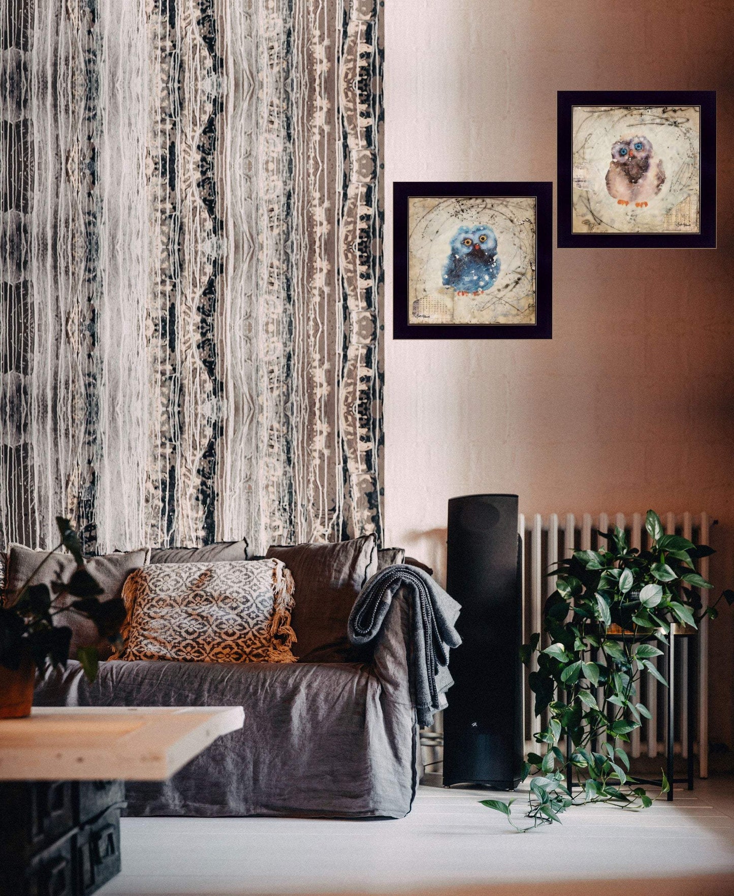 Set Of Two Wonder Years Owls Black Framed Print Wall Art - Homeroots - Flyclothing LLC