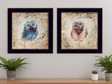 Set Of Two Wonder Years Owls Black Framed Print Wall Art - Homeroots - Flyclothing LLC
