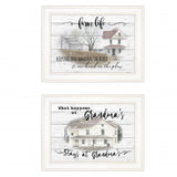 Set Of Two Stays at Grandmas 1 White Framed Print Wall Art - Homeroots - Flyclothing LLC