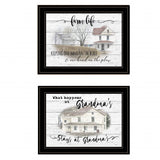 Set Of Two Stays at Grandmas 2 Black Framed Print Wall Art - Homeroots - Flyclothing LLC