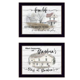 Set Of Two Stays at Grandmas Black Framed Print Wall Art - Homeroots - Flyclothing LLC