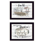 Set Of Two Stays at Grandmas Black Framed Print Wall Art - Homeroots