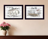 Set Of Two Stays at Grandmas Black Framed Print Wall Art - Homeroots