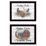 Set Of Two Country Living Black Framed Print Wall Art - Homeroots - Flyclothing LLC