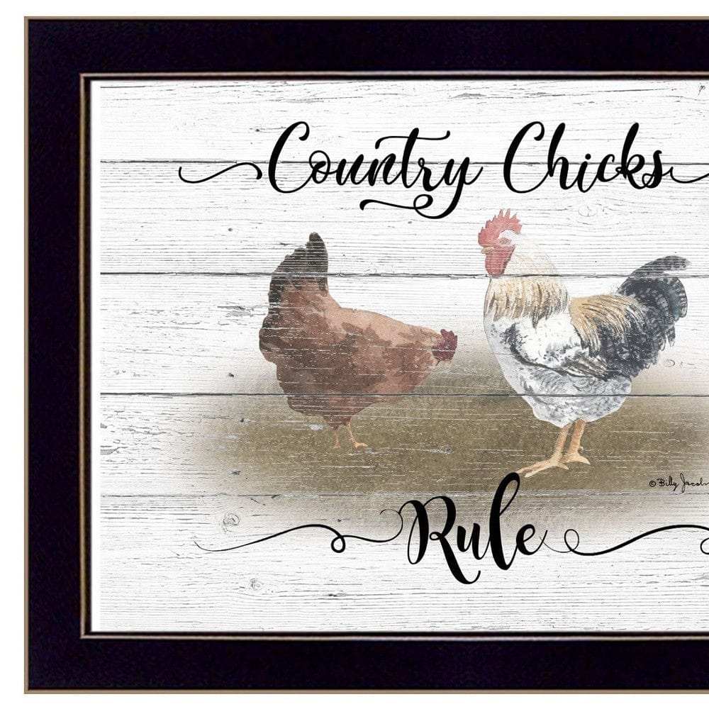 Set Of Two Country Living Black Framed Print Wall Art - Homeroots - Flyclothing LLC