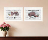 Set Of Two Farm Christmas 1 White Framed Print Wall Art - Homeroots