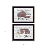 Set Of Two Farm Christmas Black Framed Print Wall Art - Homeroots