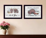 Set Of Two Farm Christmas Black Framed Print Wall Art - Homeroots - Flyclothing LLC