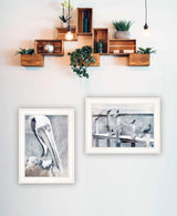 Set Of Two Pelican Party White Framed Coastal Wall Art - Homeroots - Flyclothing LLC