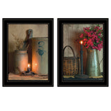 Set Of Two Country Candlelight Black Framed Print Wall Art - Homeroots