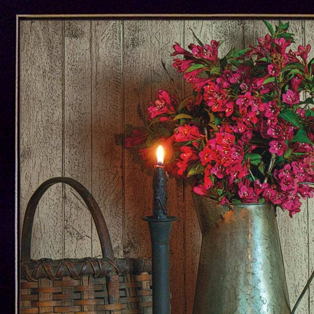 Set Of Two Country Candlelight Black Framed Print Wall Art - Homeroots - Flyclothing LLC