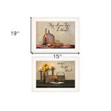 Set Of Two Twice Blessed 1 White Framed Print Wall Art - Homeroots - Flyclothing LLC