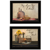 Set Of Two Twice Blessed 2 Black Framed Print Wall Art - Homeroots