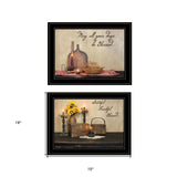 Set Of Two Twice Blessed 2 Black Framed Print Wall Art - Homeroots - Flyclothing LLC