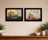 Set Of Two Twice Blessed 2 Black Framed Print Wall Art - Homeroots