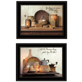 Set Of Two By Grace 2 Black Framed Print Kitchen Wall Art - Homeroots