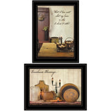 Set Of Two What I Love Most 2 Black Framed Print Kitchen Wall Art - Homeroots