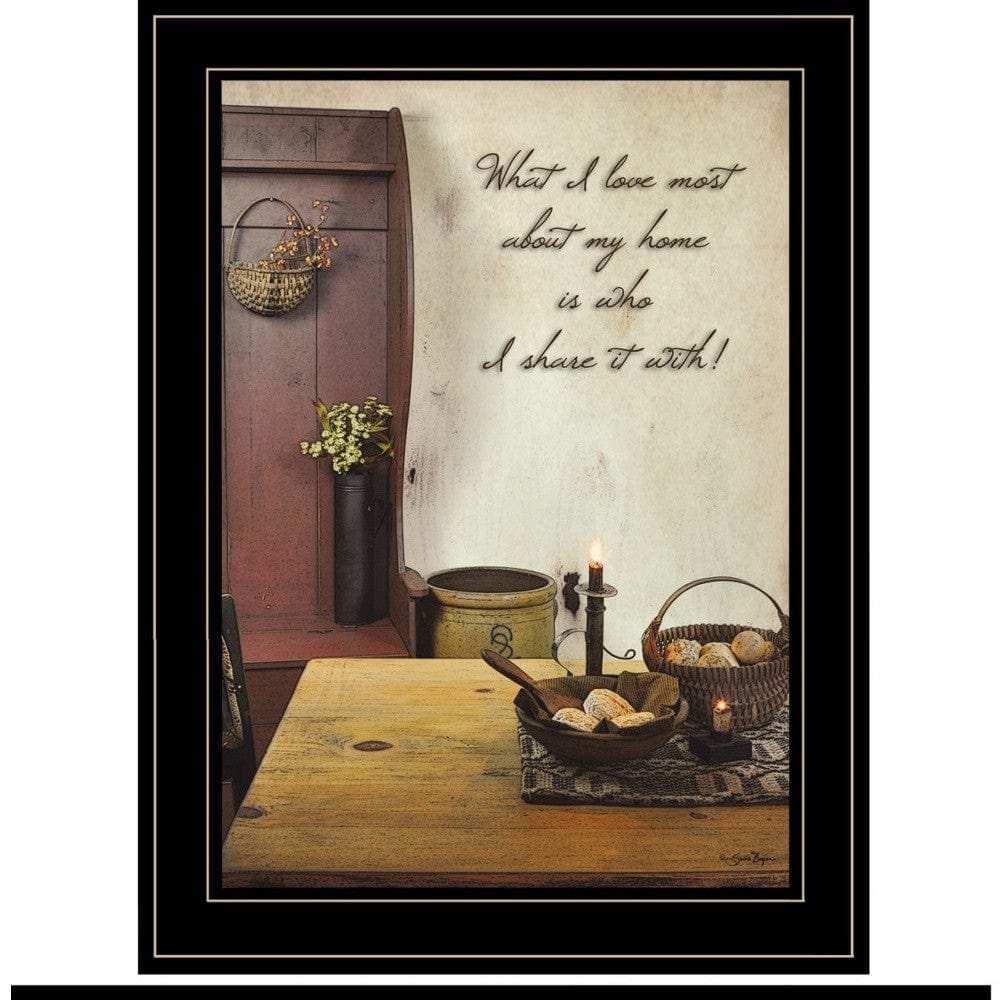 Set Of Two What I Love Most 2 Black Framed Print Kitchen Wall Art - Homeroots - Flyclothing LLC