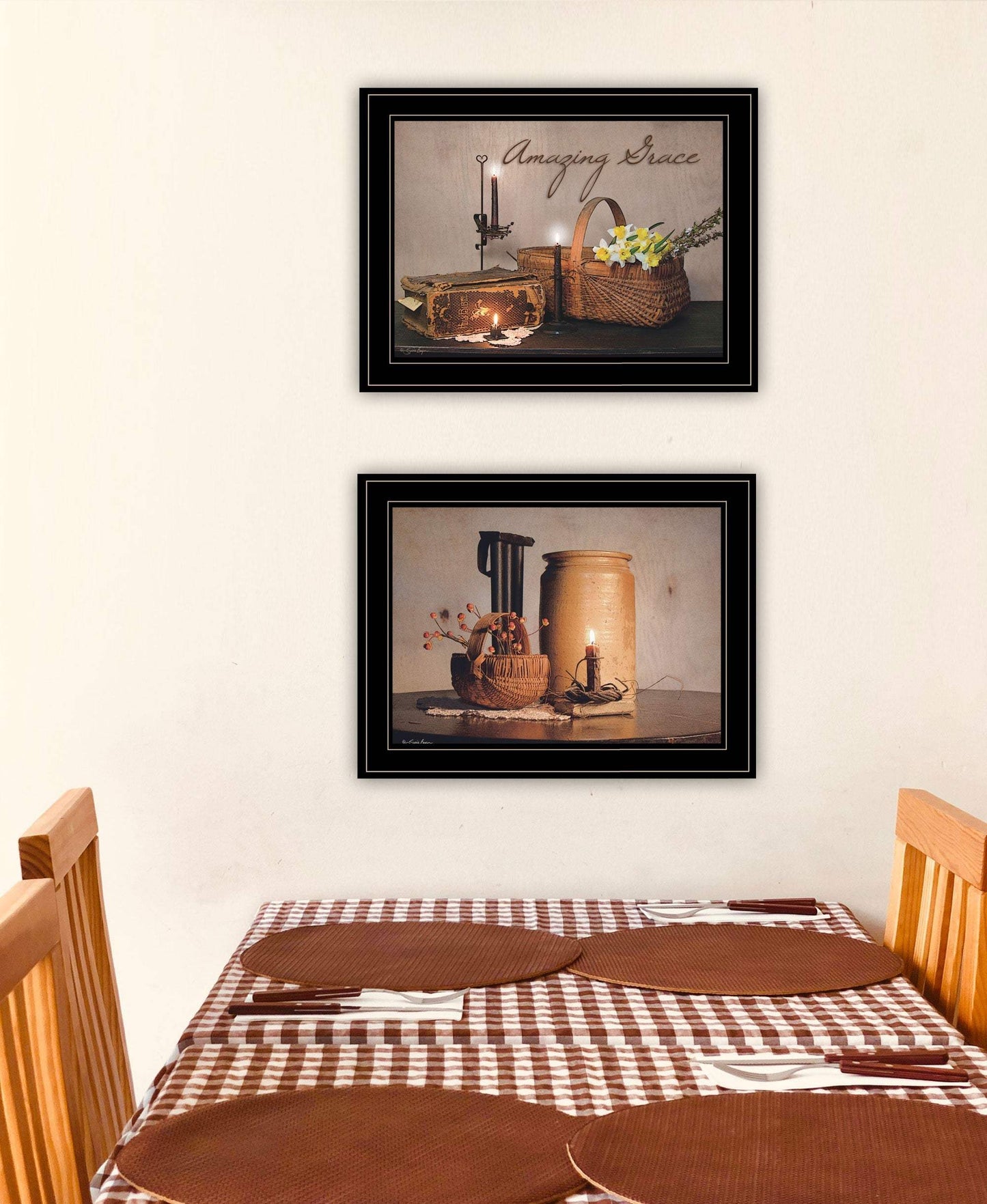 Set Of Two Amazing Grace 6 Black Framed Print Kitchen Wall Art - Homeroots - Flyclothing LLC
