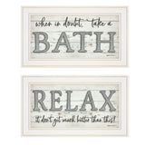Set Of Two Bath Relax 1 White Framed Print Bathroom Wall Art - Homeroots