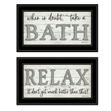 Set Of Two Bath Relax 2 Black Framed Print Bathroom Wall Art - Homeroots