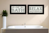 Set Of Two Bath Relax 2 Black Framed Print Bathroom Wall Art - Homeroots
