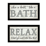 Set Of Two Bath Relax 3 Black Framed Print Bathroom Wall Art - Homeroots