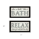 Set Of Two Bath Relax 3 Black Framed Print Bathroom Wall Art - Homeroots - Flyclothing LLC