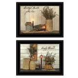 Set Of Two Blessed Gathering 2 Black Framed Print Kitchen Wall Art - Homeroots