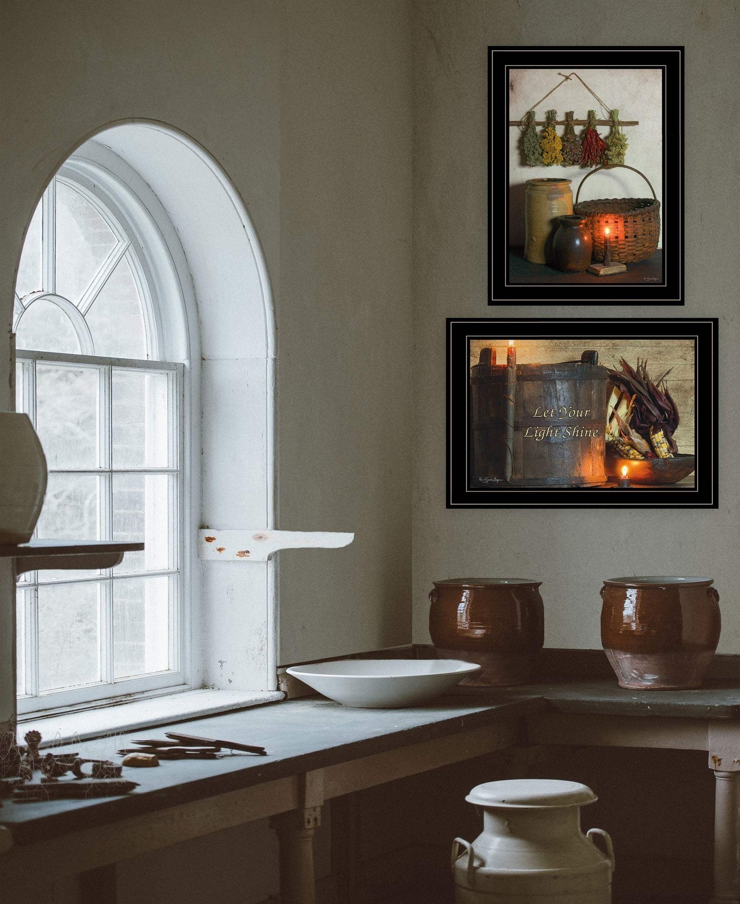 Set Of Two Let Your Light Shine 2 Black Framed Print Wall Art - Homeroots - Flyclothing LLC