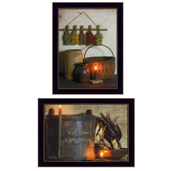 Set Of Two Let Your Light Shine 3 Black Framed Print Wall Art - Homeroots