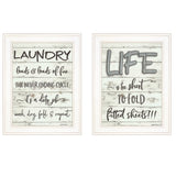 Set Of Two Loads of Fun 1 White Framed Print Bathroom Wall Art - Homeroots