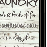 Set Of Two Loads of Fun 2 Black Framed Print Bathroom Wall Art - Homeroots - Flyclothing LLC