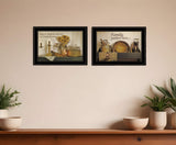 Set Of Two May Our Hearts Be Warm 2 Black Framed Print Kitchen Wall Art - Homeroots - Flyclothing LLC