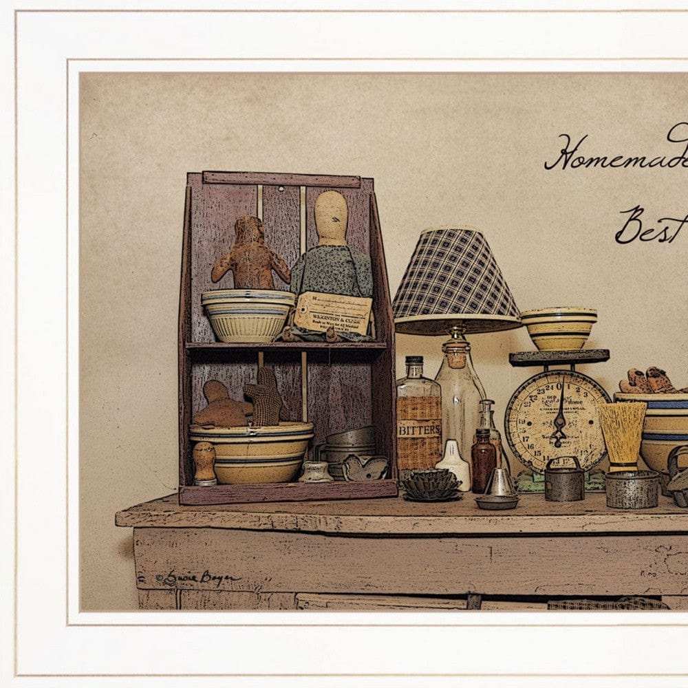 Set Of Two Homemade is Best 1 White Framed Print Kitchen Wall Art - Homeroots - Flyclothing LLC