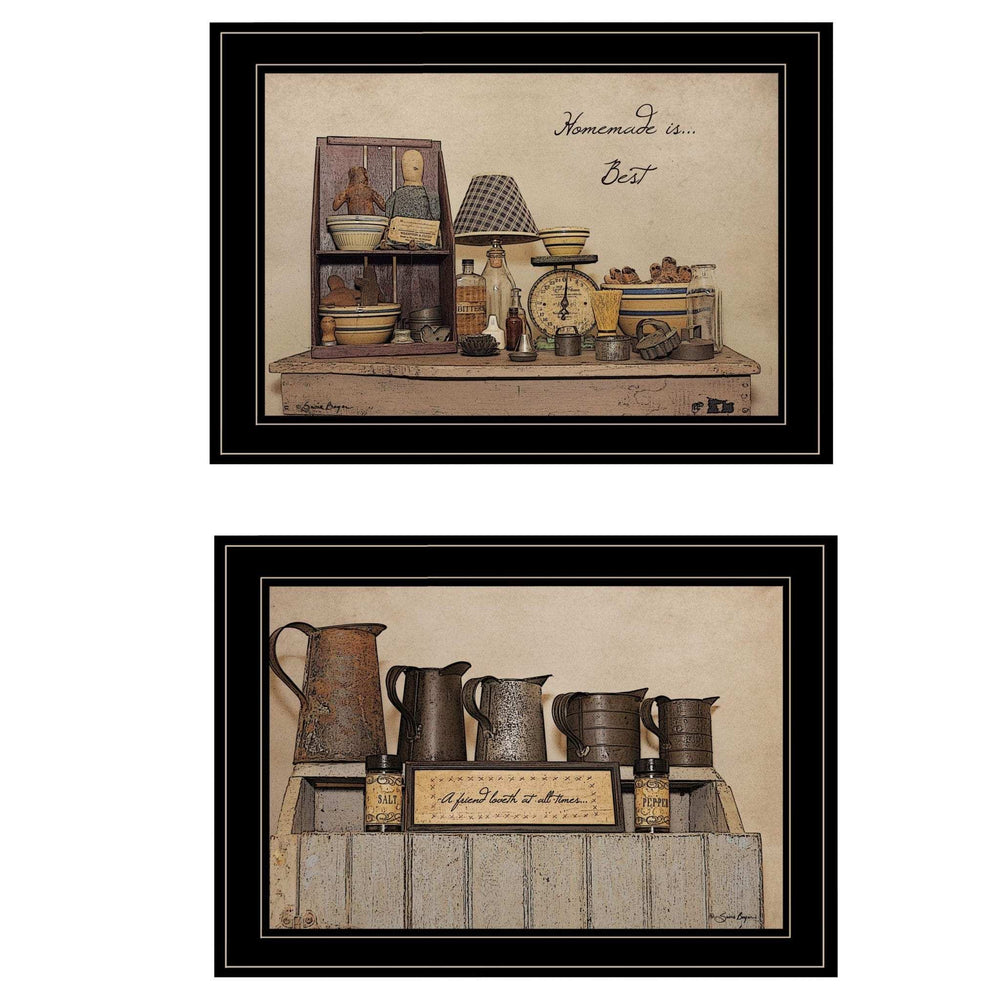 Set Of Two Homemade is Best 2 Black Framed Print Kitchen Wall Art - Homeroots - Flyclothing LLC