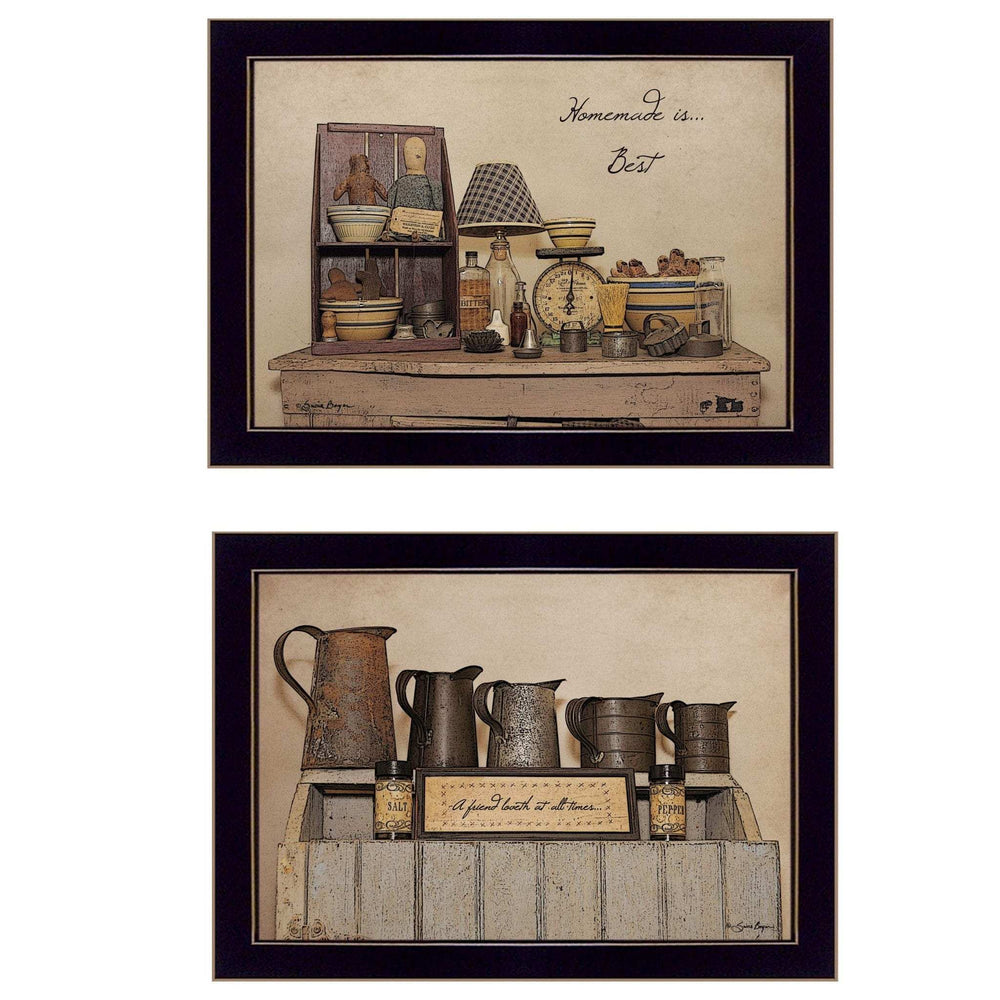 Set Of Two Homemade is Best 3 Black Framed Print Kitchen Wall Art - Homeroots - Flyclothing LLC