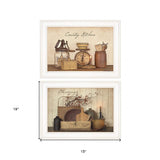 Set Of Two Candlelight and Flowers 1 White Framed Print Wall Art - Homeroots - Flyclothing LLC