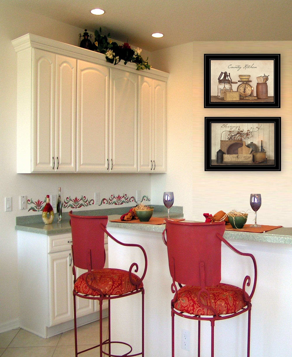 Set Of Two Candlelight and Flowers 2 Black Framed Print Wall Art - Homeroots - Flyclothing LLC