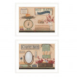 Set Of Two Country Bath III White Framed Print Bathroom Wall Art - Homeroots - Flyclothing LLC