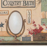Set Of Three Wash Room White Rim Frame Bathroom Wall Art with Hooks - Homeroots
