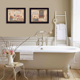 Set Of Two Wash Room Black Framed Print Bathroom Wall Art - Homeroots - Flyclothing LLC