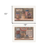 Set Of Two Sweet Land of Liberty 2 White Framed Print Wall Art - Homeroots - Flyclothing LLC
