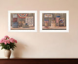 Set Of Two Sweet Land of Liberty 2 White Framed Print Wall Art - Homeroots